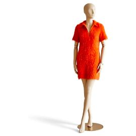 Jil Sander Robe Polo Courte en Mohair Orange