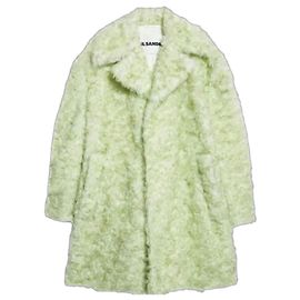 Jil Sander Mohair Long Pile Coat - Pistachio Green