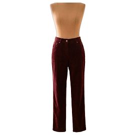 Autre Marque Pantalones de pana burdeos Un Jour Ailleurs Paris corte recto