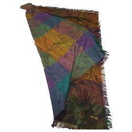 Sciarpa Fendi in lana multicolore fantasia astratta