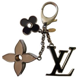 Louis Vuitton Portachiavi Monogramme e Fiori Nero/Beige