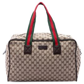 Borsa Duffle Gucci GG Canvas Web Beige