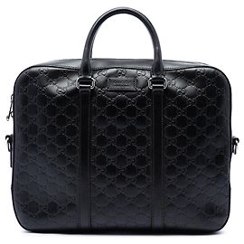 Black Gucci Guccissima Business Bag
