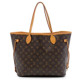 Saco Tote Louis Vuitton Monogram Neverfull MM Castanho