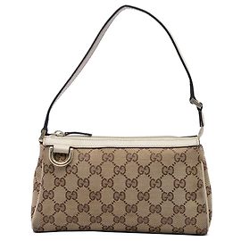 Gucci GG Canvas Abbey D Ring Pochette Handtasche Beige