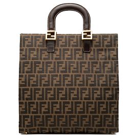 Fendi Zucca Canvas Twins Tote braun