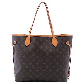 Louis Vuitton Monogram Neverfull MM Tote Bag Braun