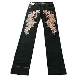 Jeans Just Cavalli neri con ricami glitter