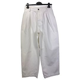 Bottega Veneta Pantalones anchos de algodón blanco