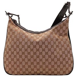 Borsa Hobo Gucci GG Supreme Tela Monogramma Marrone