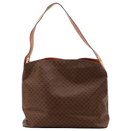 Céline Celine Macadam Borsa Hobo in pelle marrone