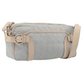 Salvatore Ferragamo Bolsa de Ombro Gancini PVC Couro Azul Claro Dourado