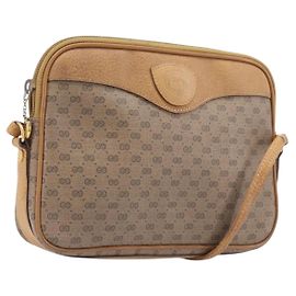 GUCCI Micro GG Shoulder Bag PVC Beige Gold Tone 007 123 0428