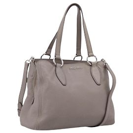 Miu Miu Hand Bag Leather 2way Gray Silver