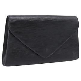 LOUIS VUITTON Epi Art Deco Clutch Bag Black M52632 LV
