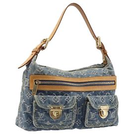 LOUIS VUITTON Monogram Denim Buggy PM Schultertasche Blau M95049 LV