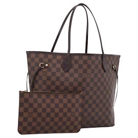 LOUIS VUITTON Damier Ebene Neverfull MM Tote Bag N51105 LV
