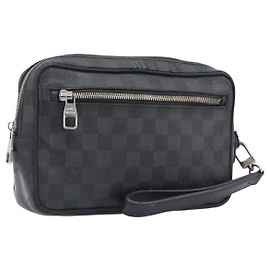 LOUIS VUITTON Damier Graphite Pochette Casai Clutch Bag N41664 LV