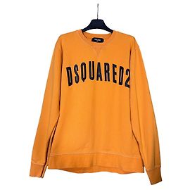 DSquared2 Felpa in cotone arancione con logo