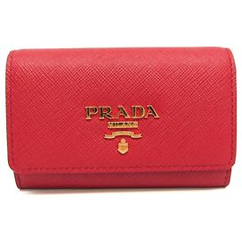 Monedero Prada de piel Saffiano rojo