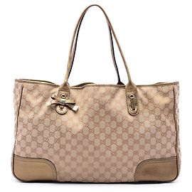Borsa tote Gucci Princy in tela GG beige