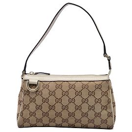 Gucci Abbey D Ring Pochette aus beigem GG Canvas