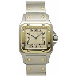 Cartier Santos Galbee SM W20012C4 Zweifarbige Damenuhr