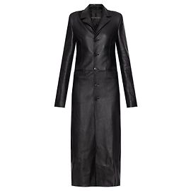 Cappotto in pelle di agnello nero Balenciaga