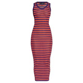 Vestido de rayas de viscosa naranja Dolce & Gabbana