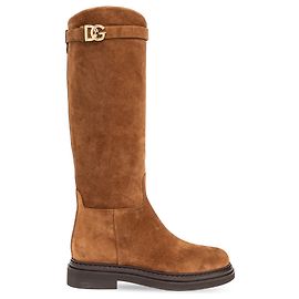 Botas altas de gamuza marrones Dolce & Gabbana