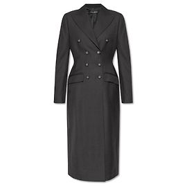 Dolce & Gabbana grey wool double-breasted coat