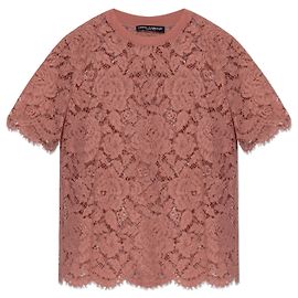 Dolce & Gabbana Top de encaje rosa