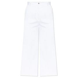 Pantalones blancos de algodón con raya Dolce & Gabbana