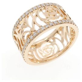 Anello Chanel Camellia Medium Au750 Pink Gold Diamante