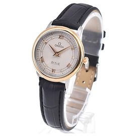 Omega De Ville Prestige Quartz in acciaio inossidabile e oro rosa con indici in diamanti 27