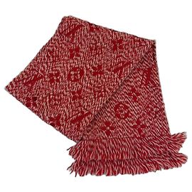 Louis Vuitton Monogramme Schal aus Wolle und Seide - Rot