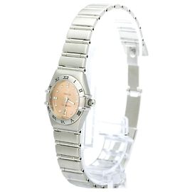 Omega Constellation My Choice Quartz Stainless Steel com bisel de diamantes e madrepérola 22