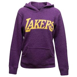 Autre Marque Sudadera con capucha de cashmere The Elder Statesman motivo Lakers púrpura y amarillo talla US XS