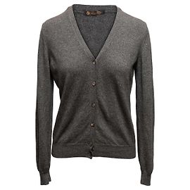Rebeca Loro Piana de cashmere gris cuello en V Talla IT 42