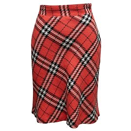 Burberry London Blue Label Rock aus Wolle Nova Check Koralle & Multicolor Größe US S