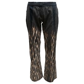 Jeans a zampa Vintage grigi e multicolore Just Cavalli stampa leopardata patchwork Taglia IT 44
