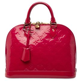Borsa a mano Louis Vuitton Monogram Vernis Alma PM rossa