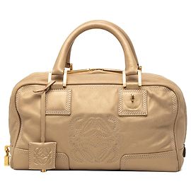 Bolso de mano Amazona 28 de piel metalizada dorada LOEWE
