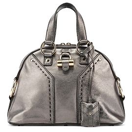 Yves Saint Laurent Borsa Tote Muse in pelle metallizzata 160950