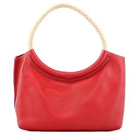 Miu Miu Borsa a tracolla in pelle martellata rossa con corda