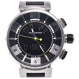 Louis Vuitton Tambour Quartz Stainless Steel and Monogram Rubber 34