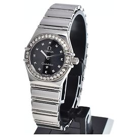Omega Constellation Quartz Stainless Steel con lunetta e indici in diamanti 22