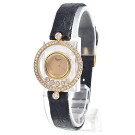 Chopard Happy Diamonds Round Quartz Yellow Gold with Diamond Bezel and Floating Diamonds 23