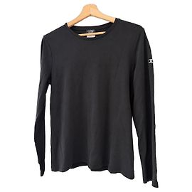 Chanel T-shirt a maniche lunghe in cotone nero