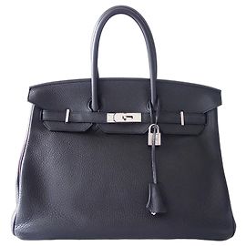 Hermès Birkin 35 Schwarzes Togo-Leder Handtasche